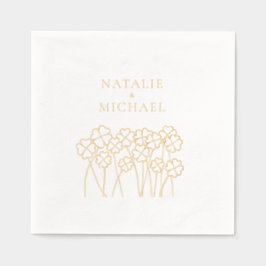 Servilletas Con Brillo Ropas Afortunadas Shamrock Elegante Boda de Nombre