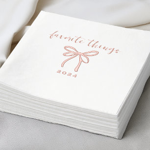 Servilletas Con Brillo Rosa Gold Bow & Script