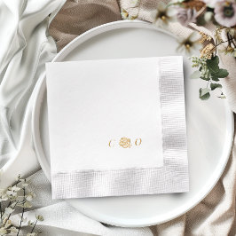 Servilletas Con Brillo Rose floral monogram minimalist wedding