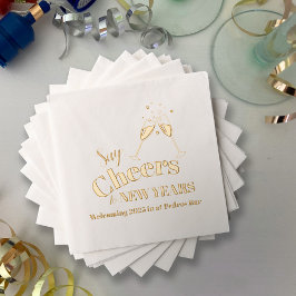 Servilletas Con Brillo Saludos al champán de Año Nuevo 2025