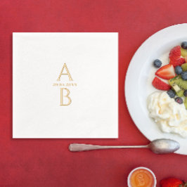 Servilletas Con Brillo Sencillo Y Elegante Cita De Boda Y Monograma