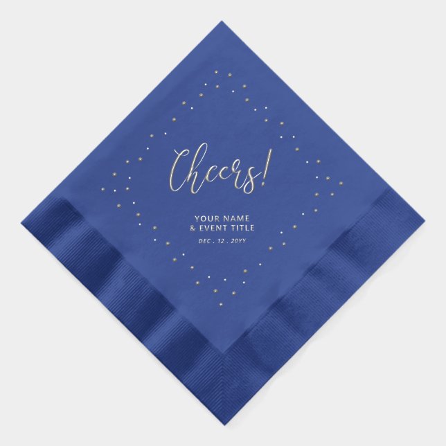 Servilletas Con Brillo Silver & Blue | Cheers Confetti Fiesta Personaliza (Derecha)