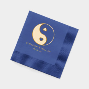 Servilletas Con Brillo Símbolo de Yin Yang con Corazones Pareja de Amor B