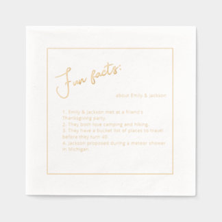 Servilletas Con Brillo Simple Minimalista elegante Fun Facts Boda