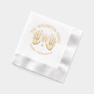 Servilletas Con Brillo Skeleton Hands Spiderweb Nombre de familia Ini Hal