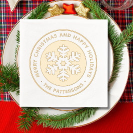 Servilletas Con Brillo Snowflake Feliz Navidad Felices Fiestas Personaliz