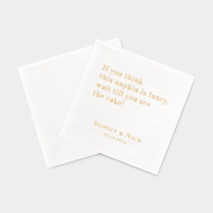 Servilletas Con Brillo Sofisticado   Funny Boda personalizado Gold