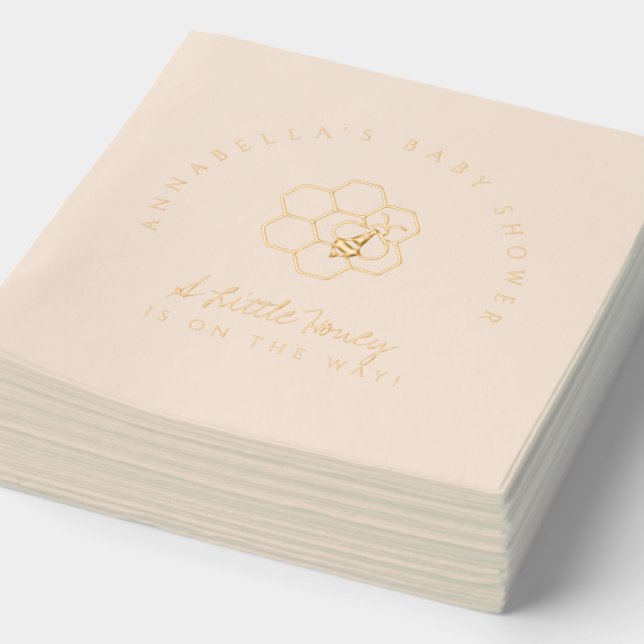 Servilletas Con Brillo Sweet Little Honey Baby Shower (Detalle)