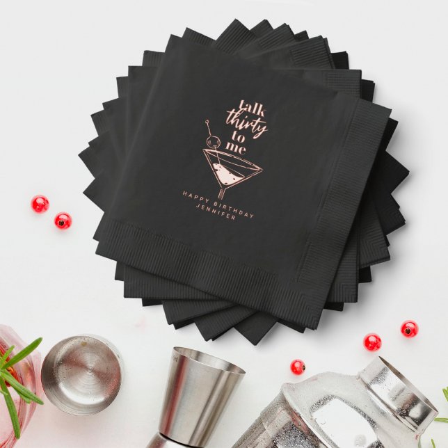 Servilletas Con Brillo Talk Thirty To Me Black 30th Birthday Party  (Subido por el creador)