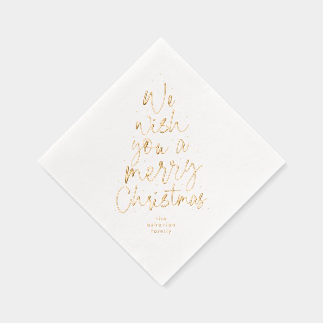 Servilletas Con Brillo Te deseamos unas felices fiestas navideñas (Derecha)