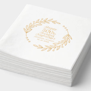 Servilletas Con Brillo Tipografía 50 Aniversario de Boda Corona de Oro