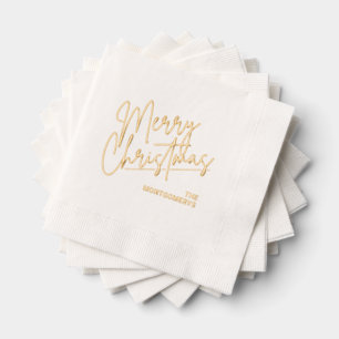 Servilletas Con Brillo Tipografía de Feliz Navidad Fiesta