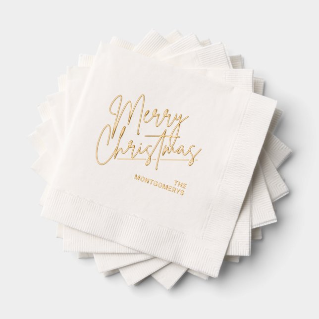 Servilletas Con Brillo Tipografía de Feliz Navidad Fiesta (Insitu (apilados))