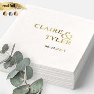 Servilletas Con Brillo Tipografía elegante con ampersand para boda minima