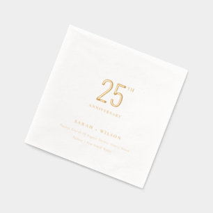 Servilletas Con Brillo Tipografía Mínima Personalizada para Aniversario d