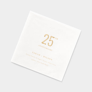 Servilletas Con Brillo Tipografía Mínima Personalizada para Aniversario d