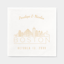 Servilletas Con Brillo Toallas Bodas personalizadas de Boston en Relieve 