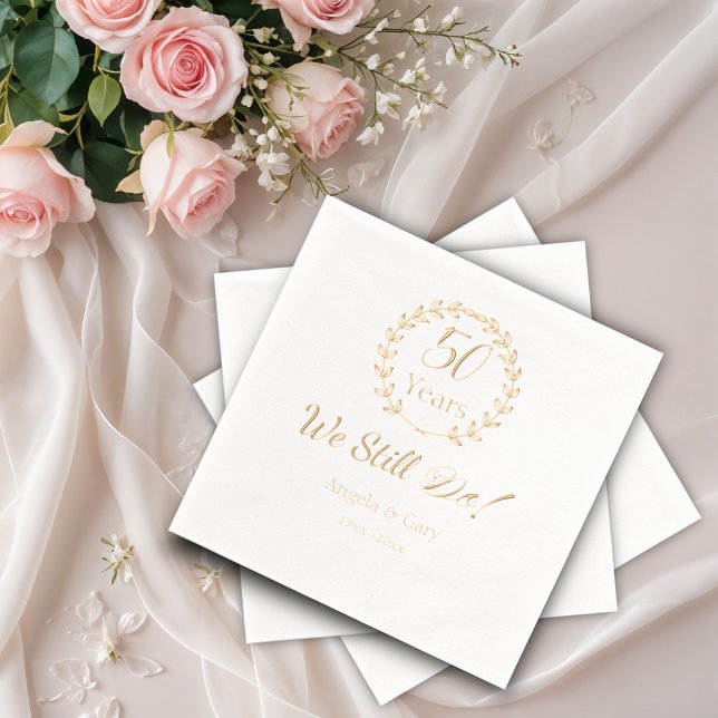 Servilletas Con Brillo "Todavía lo hacemos" 50° Aniversario Boda (Subido por el creador)