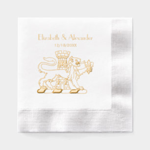 Servilletas Con Brillo Torre del León Fleur de Lis Emblema de la Cresta C