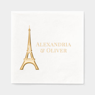 Servilletas Con Brillo Torre Eiffel #1 Paris Boda Pareja