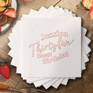 Servilletas Con Brillo Treinta y cinco guiones 35 personalizado cumpleaño