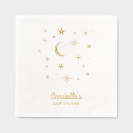 Servilletas Con Brillo Twinkle Twinkle Little Star Gold Baby Shower