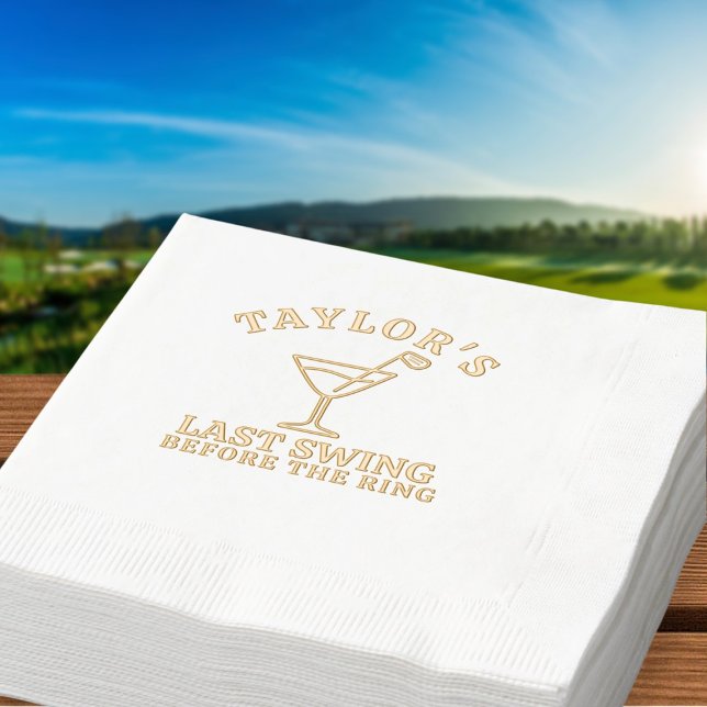 Servilletas Con Brillo Última Swing Antes De La Bachelorette De Golf Ring (Last Swing Before The Ring Golf Bachelorette Foil Napkins
by Ricaso for the bride to be and her crew)