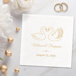 Servilletas Con Brillo Un par de cisnes salvan el aniversario del Boda de