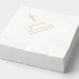 Servilletas Con Brillo Un verdadero bautismo elegante Minimalista de Reli