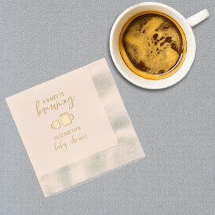 Servilletas Con Brillo Una Bebé Está En Camino Fiesta de Bebé