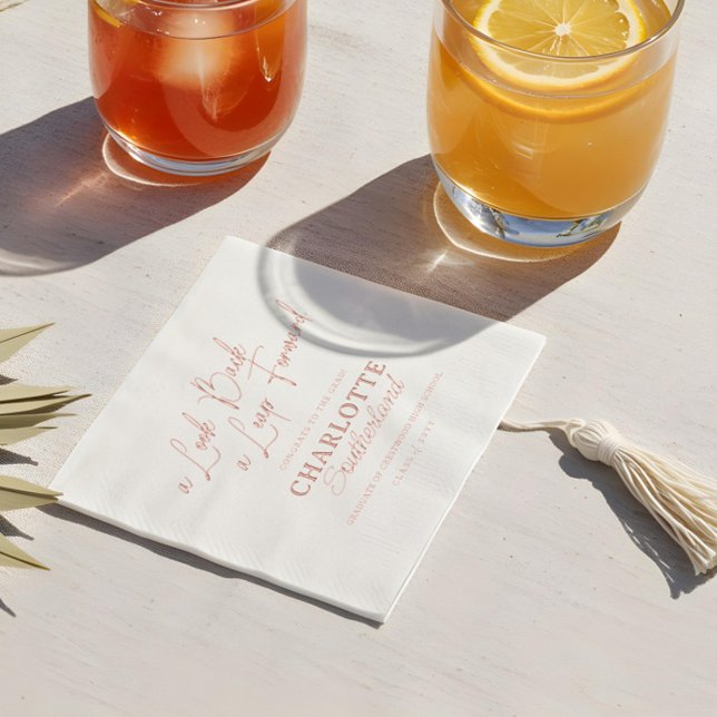 Servilletas Con Brillo Ver el salto hacia atrás hacia adelante Partido de (Look Back Leap Forward Elegant Graduation Party Foil Napkins)