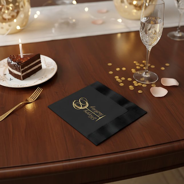 Servilletas Con Brillo Vidrio de vino de cumpleaños 70 feliz moderno (Subido por el creador)