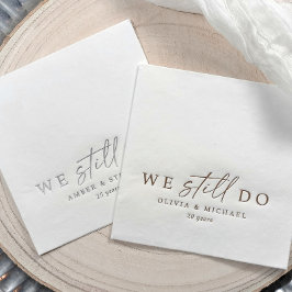Servilletas Con Brillo We Still Do Elegant Wedding Anniversary Gold