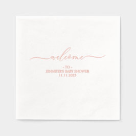 Servilletas Con Brillo Welcome custom name baby shower