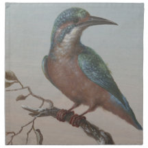 Servilletas de tela con diseño de Martín Pescador
