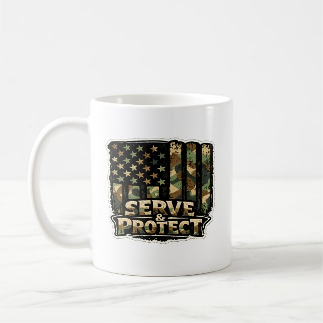 🇪🇸 Servir y Proteger – Taza de Café Patriótica ☕ (Izquierda)