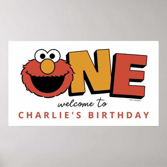 Sesame Street | Elmo - Póster del primer cumpleaño (Frente)