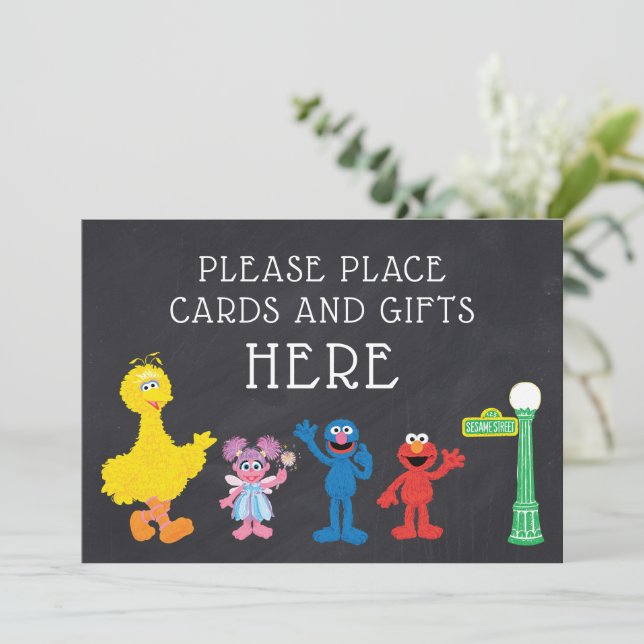 Sesame Street Pals Chalkboard | Tarjetas y regalos (Anverso de pie)