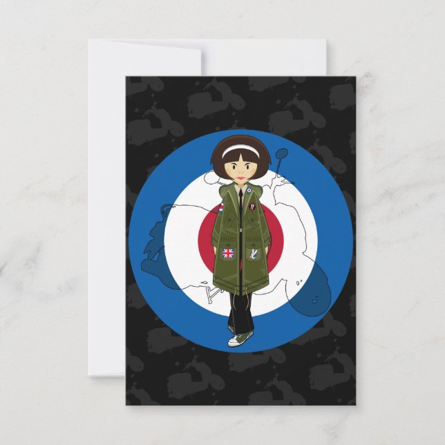 Sesenta Chicas Mod en Parka con tarjeta Scooter RS (Anverso)