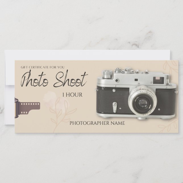 Sesión de fotos, tarjeta de regalo de toma de foto (Anverso)