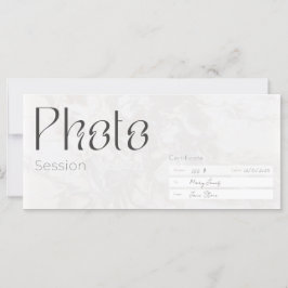 Sesión fotográfica, tarjeta de regalo de sesión fo