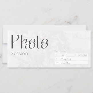 Sesión fotográfica, tarjeta de regalo de sesión fo