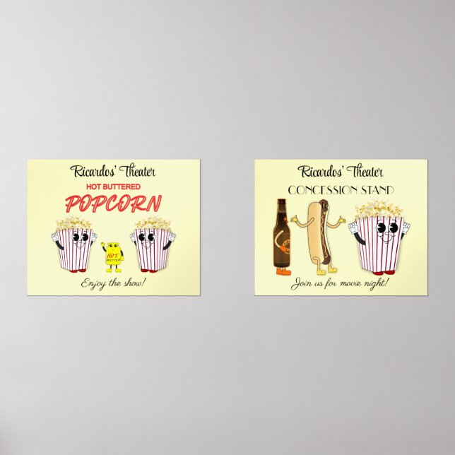 Set 14 x 11 Art Prints Movie Theater Concession  (Anverso)