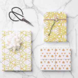 set 3 papel para envolver regalo, Elegante y moder