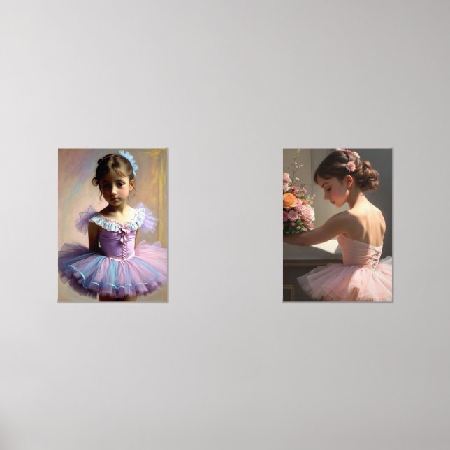 Set de 2 fotografias: Niñas bailarinas con tutú (Anverso)