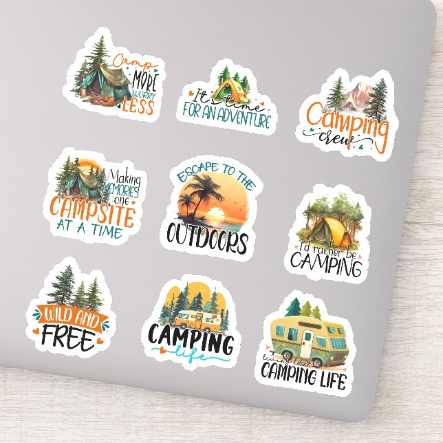 Set de aventura de camping 2 Calcomanía de vinilo  (Detalle)
