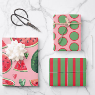 Set de hojas de papel para envolver sandía fresca