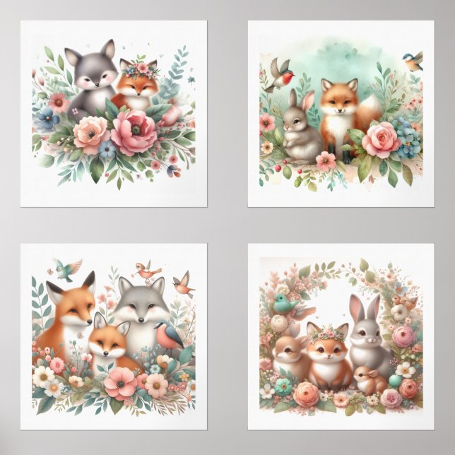Set de impresión de animales de Woodland para bebé (Anverso)