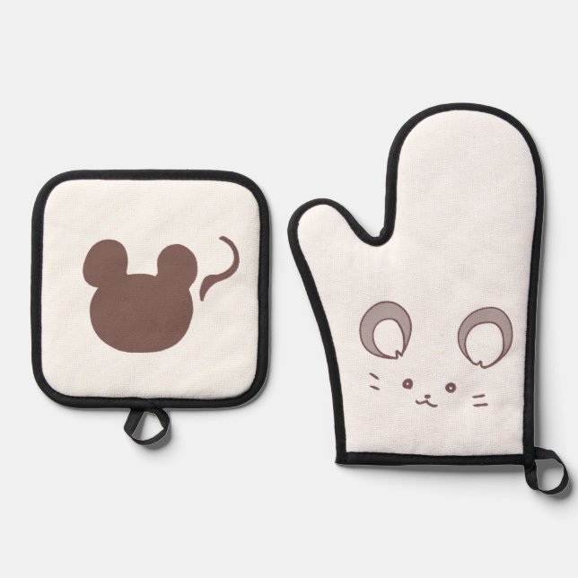 SET DE MANOPLAS お茶目なねずみ (Anverso)