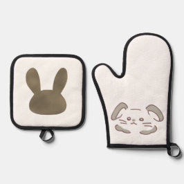 SET DE MANOPLAS くすみグレーカラーうさぎの